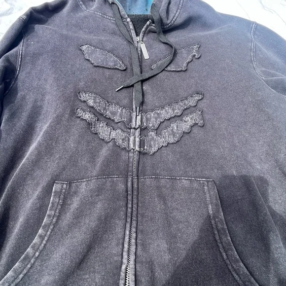 Vintage Y2K Disturbed Hoodie Full Zip Mens Large Black Metal Band Music RARE - Picture 3 of 9